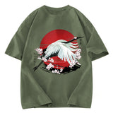 Tokyosol Japanese Crane Tsuru Washed T Shirt