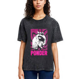 Tokyosol Ponder Raccoon Washed T Shirt