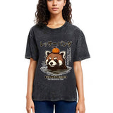 Tokyosol Cute Red Panda Washed T Shirt