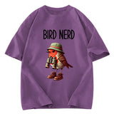 Tokyosol Funny Bird Nerd Washed T Shirt