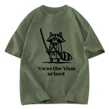 Tokyosol Focused Samurai Raccoon Washed T Shirt