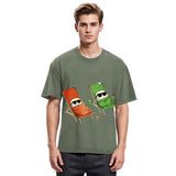 Tokyosol Funny Sushi Sunbathing Washed T Shirt
