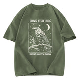 Tokyosol Funny Crows Before Bros Washed T Shirt