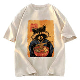 Tokyosol Ramen Obsessed Raccoon Washed T Shirt