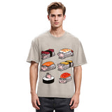 Tokyosol Cute Hippo Sushi Washed T Shirt Washed T Shirt