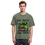 Tokyosol Eat Pasta Jump Fasta Washed T Shirt