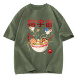 Tokyosol Neko Space Ramen Adventures Washed T Shirt