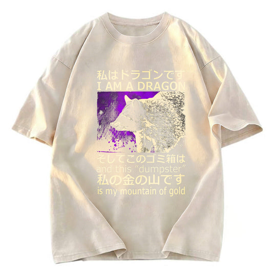Tokyosol I Am A Dragon And This Dumpster Is My Mountain Of Gold Washed T Shirt