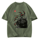 Tokyosol Retro Red Crowned Crane Washed T Shirt