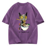 Tokyosol Ramen Lover Robot Cat Washed T Shirt