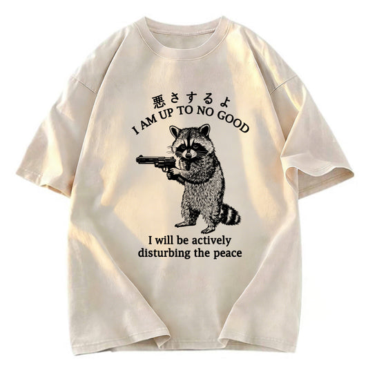 Tokyosol Raccoon Disturbing The Peace Washed T Shirt