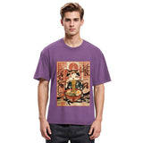 Tokyosol Kawaii Japanese Cute Ramen Cat Washed T Shirt