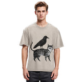 Tokyosol Crow Riding A Cat Washed T Shirt