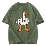 Tokyosol Angry Goose Funny Washed T Shirt