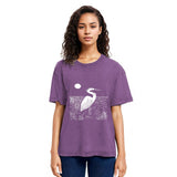 Tokyosol Woodcut Crested Lbis Washed T Shirt