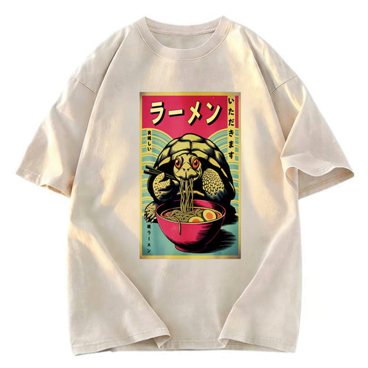 Tokyosol Turtle Eating Ramen Washed T Shirt