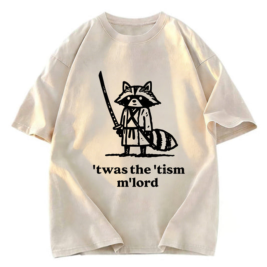 Tokyosol Focused Samurai Raccoon Washed T Shirt