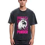 Tokyosol Ponder Raccoon Washed T Shirt