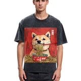 Tokyosol Shiba Lnu Eating Ramen Washed T Shirt