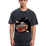 Tokyosol Fat Cat Eating Ramen Classic T-Shirt