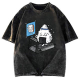 Tokyosol Funny Sushi Fitness Washed T Shirt