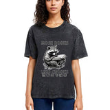Tokyosol Raccoon Reading Books Less Crooks Washed T Shirt
