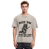 Tokyosol Funny Raccoon Charm Washed T Shirt