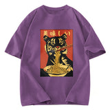 Tokyosol Tiger Eating Delicious Ramen Washed T-Shirt