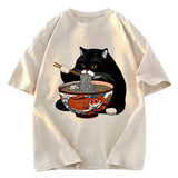 Tokyosol Fat Cat Eating Ramen Classic T-Shirt