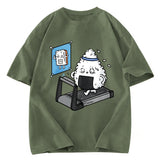 Tokyosol Funny Sushi Fitness Washed T Shirt