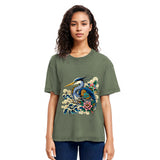 Tokyosol Japanese Blue Heron Washed T Shirt