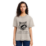 Tokyosol Stupid Raccoon Funny Washed T Shirt