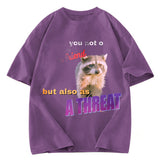 Tokyosol Viral Raccoon Meme Washed T Shirt