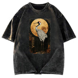 Tokyosol Vintage Japanese Crane Kanji Washed T Shirt