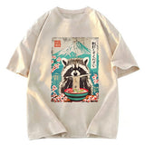 Tokyosol Please Give Raccoon A Discount Back Washed T Shirt