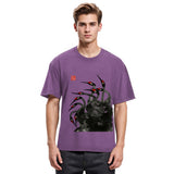 Tokyosol Retro Red Crowned Crane Washed T Shirt