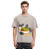 Tokyosol Kawaii Anime Cat Japanese Ramen Washed T Shirt