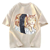 Tokyosol Sushi Cat Washed T Shirt