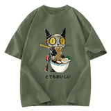 Tokyosol Ramen Lover Robot Cat Washed T Shirt