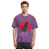 Tokyosol Viking Raven Crow Witchcraft Occult Pagan Washed T Shirt