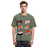 Tokyosol Cute Hippo Sushi Washed T Shirt Washed T Shirt