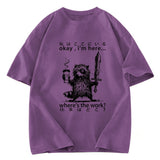 Tokyosol Raccoon Ready To Work Washed T Shirt