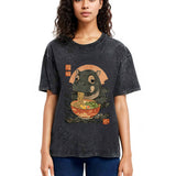 Tokyosol Moo Deng Eat Ramen Washed T Shirt