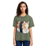 Tokyosol Sushi Cat Washed T Shirt