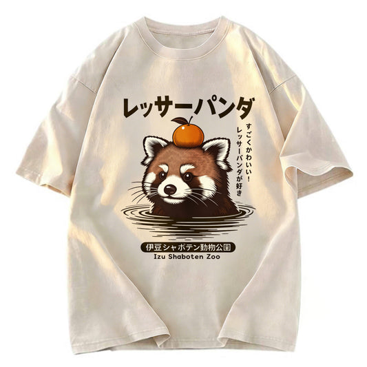 Tokyosol Cute Red Panda Washed T Shirt