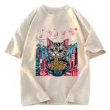 Tokyosol Tokyo Ramen Pink Cat Washed T Shirt
