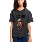 Tokyosol Funny Bird Nerd Washed T Shirt