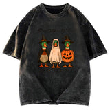 Tokyosol Funny Goose Halloween Washed T Shirt