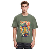 Tokyosol Cute Dinosaur Ramen Washed T Shirt