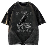 Tokyosol Funny Crow Call Washed T Shirt